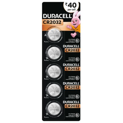 Duracell CR2032 Battery 3V Lithium Coin Cell - Pack of 5 Batteries