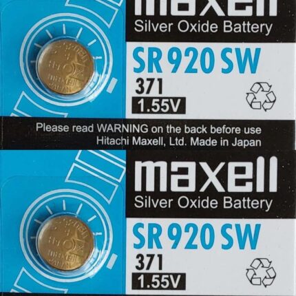 Maxell SR920SW Battery (371) 1.55v Silver Oxide Button Cell - Pack of 2