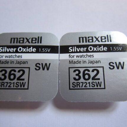 Maxell SR721SW Battery (362) 1.55v Silver Oxide Button Cell - Pack of 2