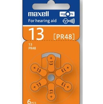Maxell p13 Battery for Hearing Aid - Pack with 12 Batteries