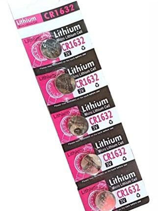 PPI CR1632 3V Battery Lithium Coin Cell - Pack of 5 Batteries