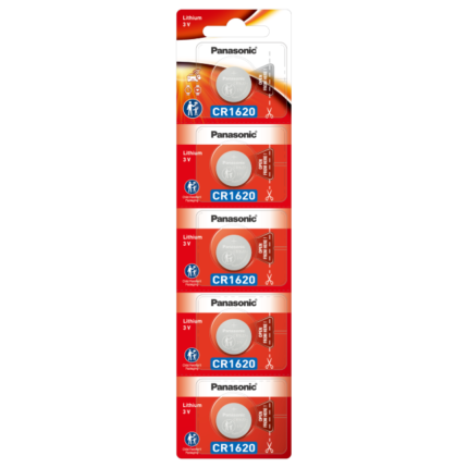 Panasonic CR1620 3V Battery Lithium Coin Cell - Pack of 5