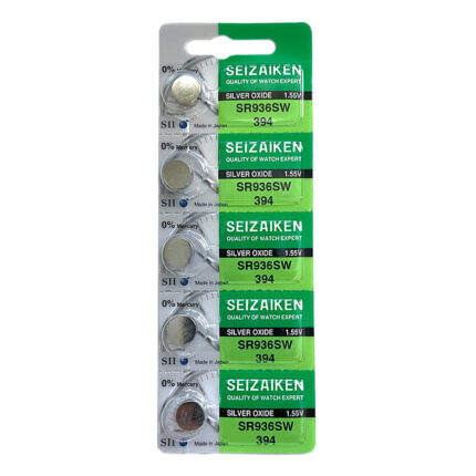 Seizaiken SR936SW Battery 394 Cell Silver Oxide 1.55V - Pack of 5